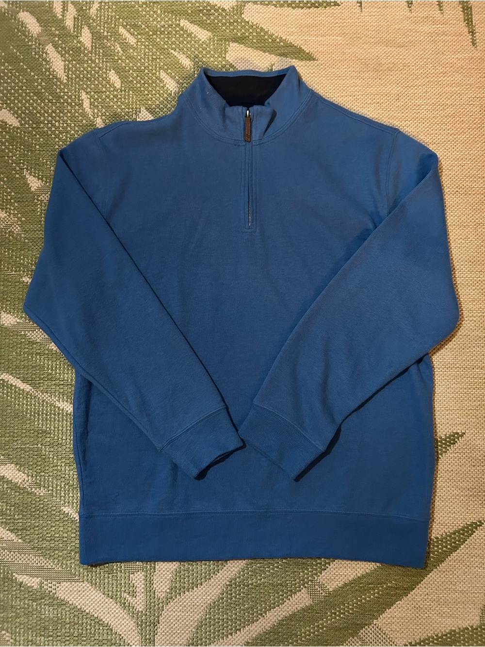 Lands' End Men's Bright Blue Quarter Zip Sweater NWT